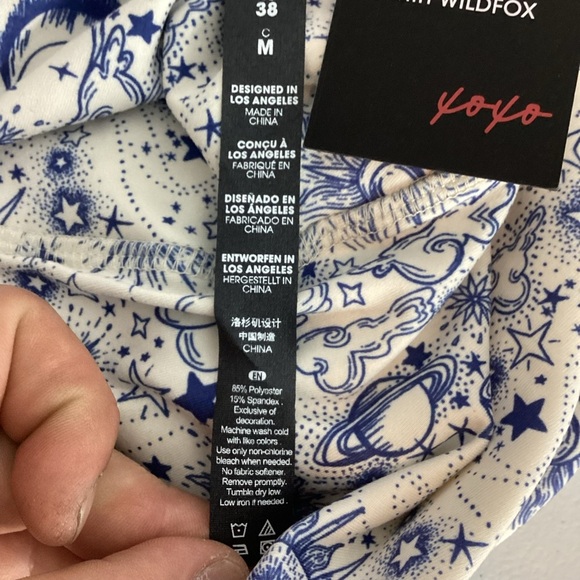 Wildfox Leggings Deep Cobalt Cosmic Sense Size M - Picture 7 of 7